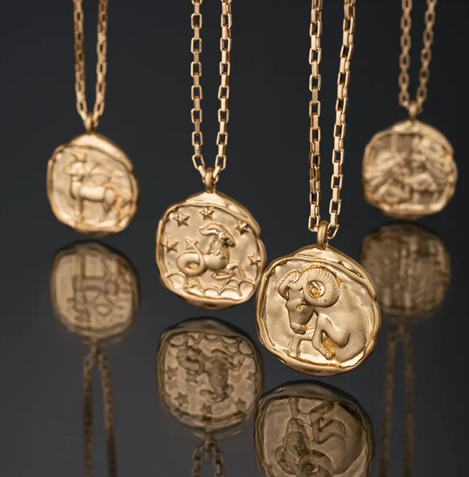 Zodiac pendant with chain