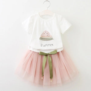 T shirt with watermelon and Tutu skirt - Sandra's Secret Garden Baby Boutique