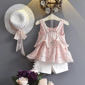 3 Pcs. Set, Sundress, Shorts and Hat - Sandra's Secret Garden Baby Boutique