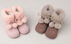 Winter Booties with Pompoms