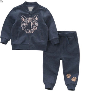 Cotton Top and Pant Set with Tiger Embroidery - Sandra's Secret Garden Baby Boutique