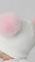 Winter Hat with Two Fur Pompoms - Sandra's Secret Garden Baby Boutique