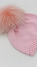 Winter Hat with Fur Pompom - Sandra's Secret Garden Baby Boutique