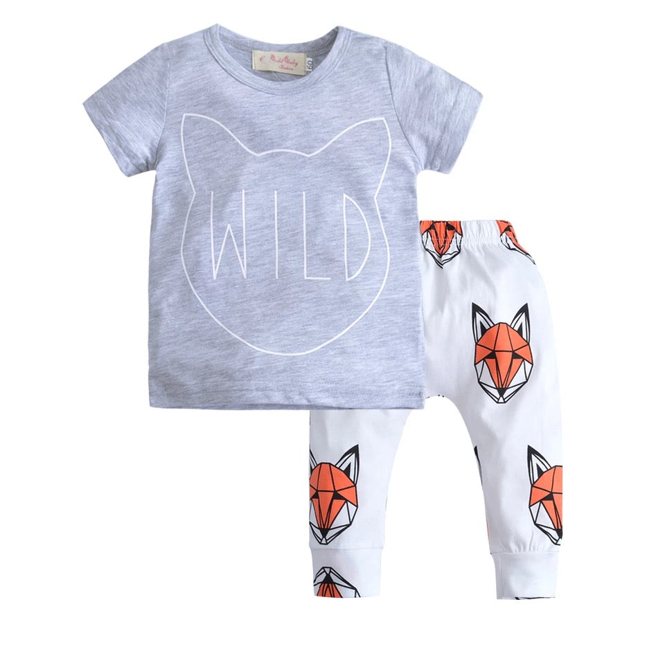 Wild T shirt and Fox pants set - Sandra's Secret Garden Baby Boutique