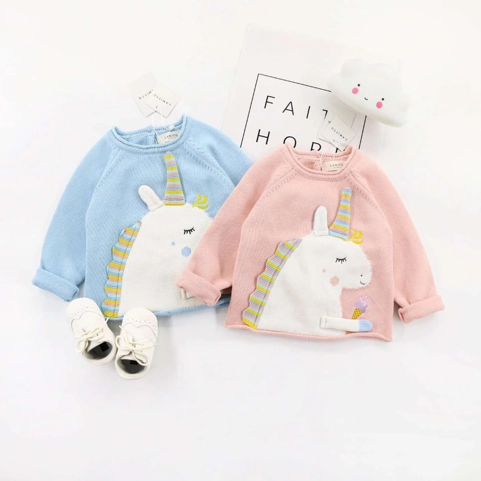 Girls Unicorn Sweater - Sandra's Secret Garden Baby Boutique