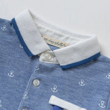 Polo Shirt with Anchors and White Shorts - Sandra's Secret Garden Baby Boutique