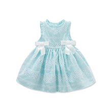 Turquose Dress with two bows - Sandra's Secret Garden Baby Boutique