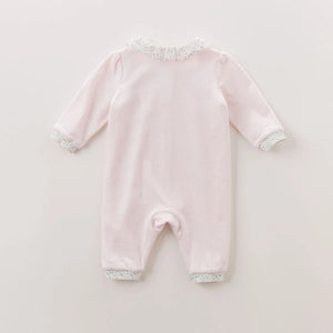 Plush cotton Jumpsuit with Bow - Sandra's Secret Garden Baby Boutique