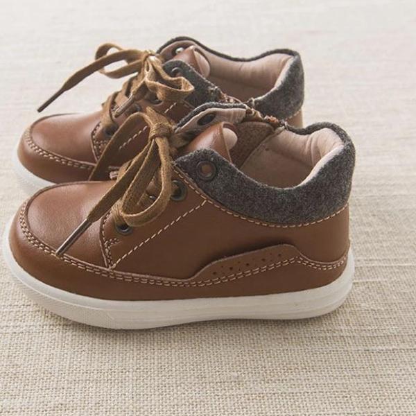 Boys Shoe in Brown and Grey - Sandra's Secret Garden Baby Boutique