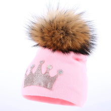 Hat with Crystal Crown and PomPom - Sandra's Secret Garden Baby Boutique